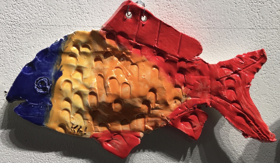 Ceramic fish sculpture