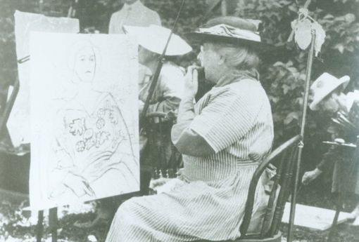 Founder Mary Wheeler painting outdoors when she was in her 70s.