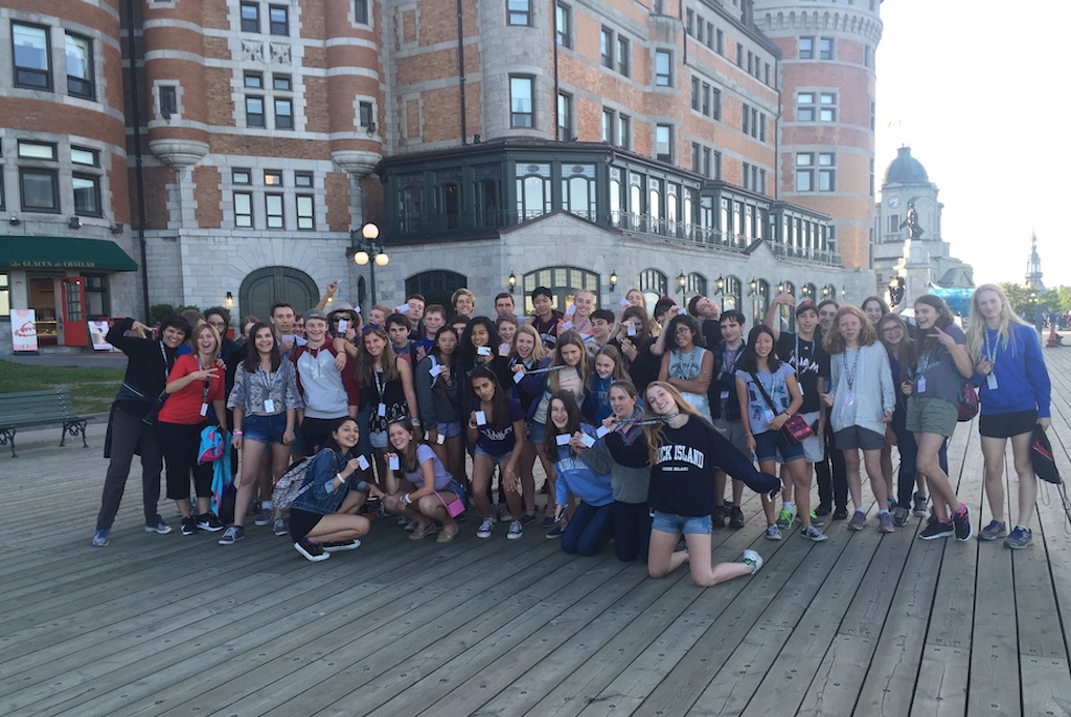 Middle School students and teachers gather in Quebec on an annual global education trip.
