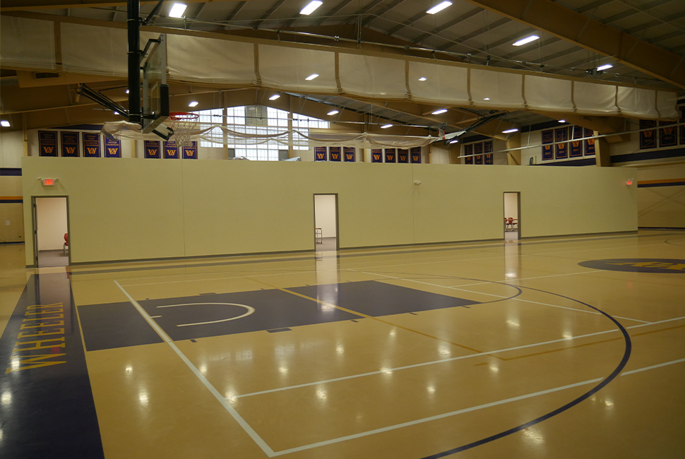 A suite of six full classrooms has been constructed on one of the basketball courts at the Van Norman Field House at the Farm.