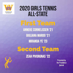 Graphic congratulating 2020 Girls Tennis All-State honorees.