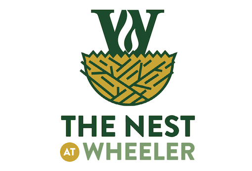 Green W sitting in a nest. The logo for our new nature-based preschool at Wheeler.