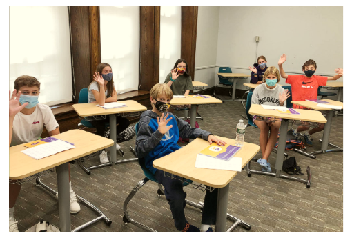 Students sitting in a classroom 