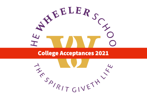 Wheeler school logo with words College Acceptances 2021