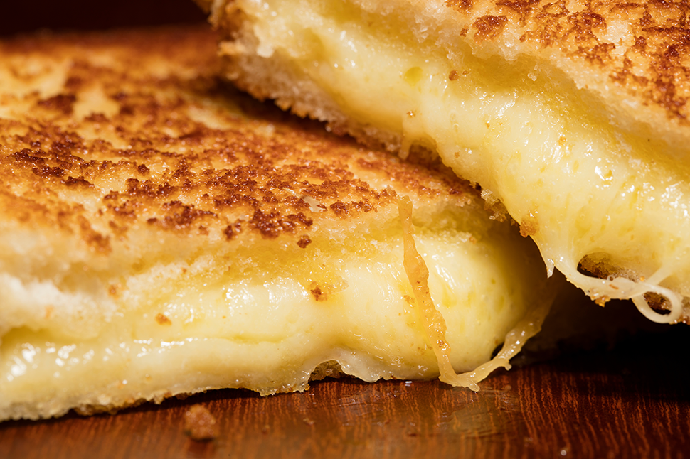 A close image of grilled cheese.
