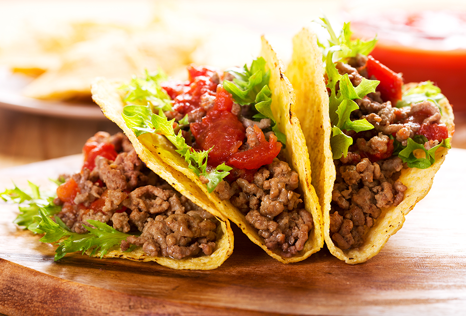 An image of ground beef tacos.