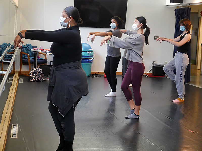 Dance program students learn West African dance from 