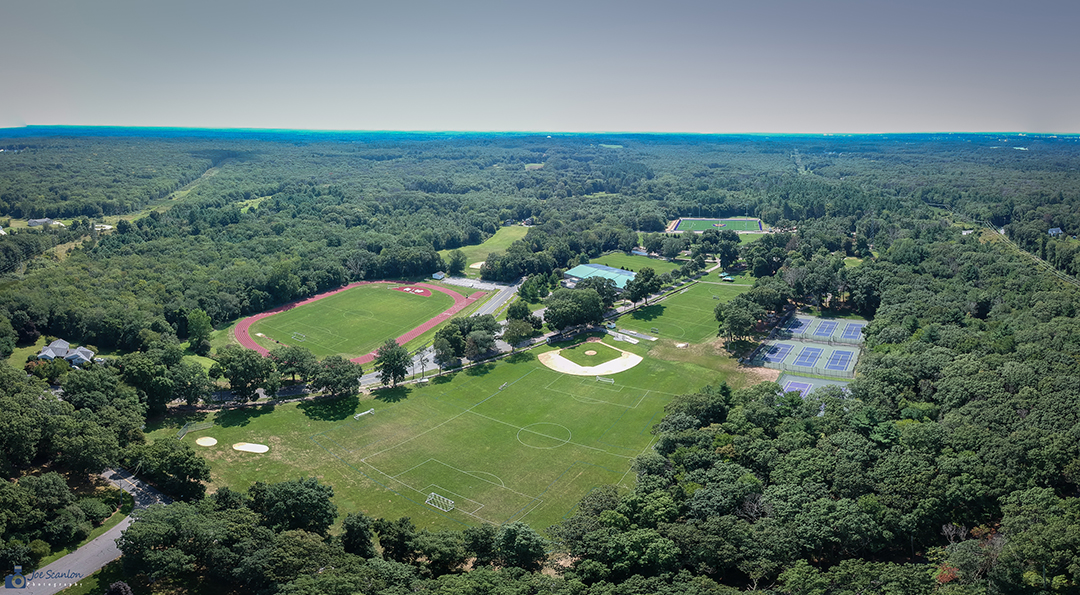 Aerial photo of Wheeler School's Farm campus in Seekonk, MA.