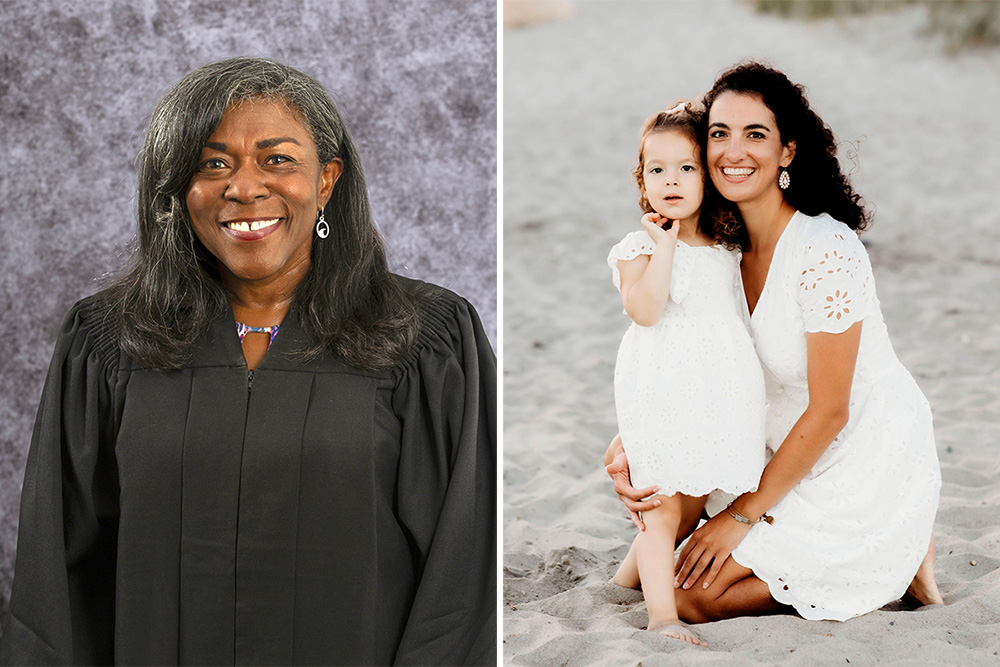 A composite image that includes photos of this year's Founder's Award recipients: on the left, Vanessa Crum, and on the right, Dacia Read.