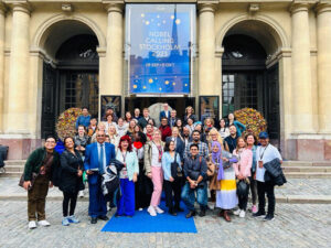 Wheeler Teacher Dana Tatlock and fellow educators at the Nobel Prize Teacher Summit in Stockholm, Sweden.