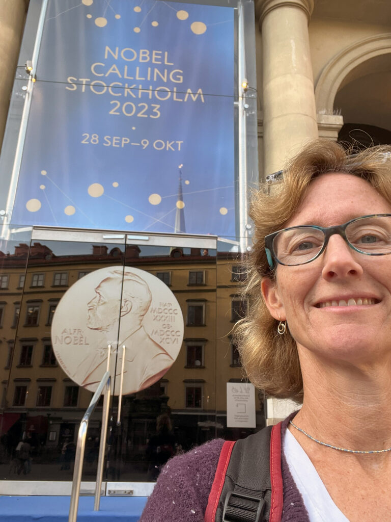 Ms. Tatlock at the Nobel Prize Teacher Summit in Sweden.