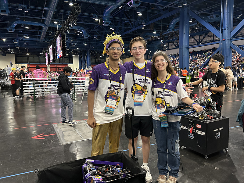 A picture of the Drive team that drove the robot during the match.